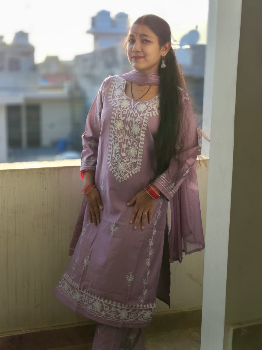 Classic Lucknowi Embroidery Work Salwar Suit