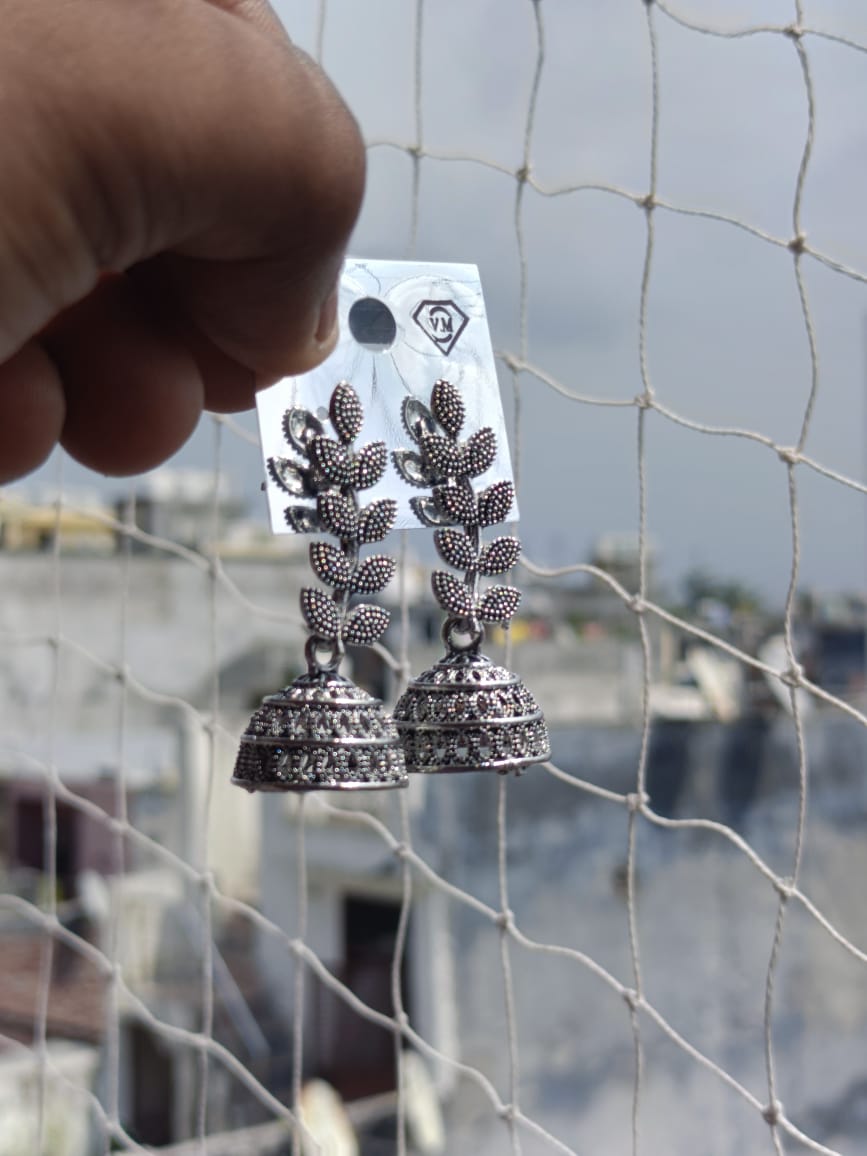 Combo of 4 Pairs of Oxidized Silver Jhumka Collection