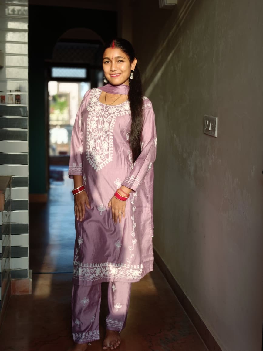 Classic Lucknowi Embroidery Work Salwar Suit