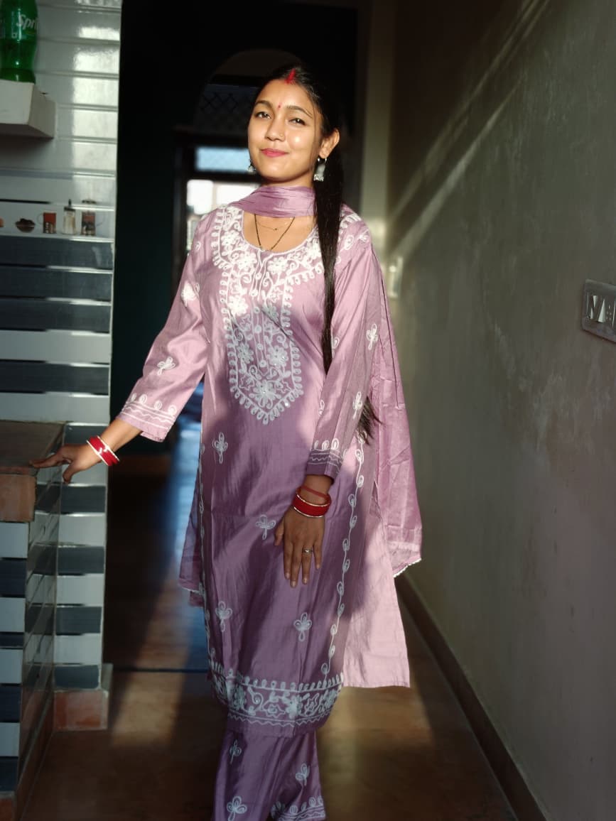 Classic Lucknowi Embroidery Work Salwar Suit