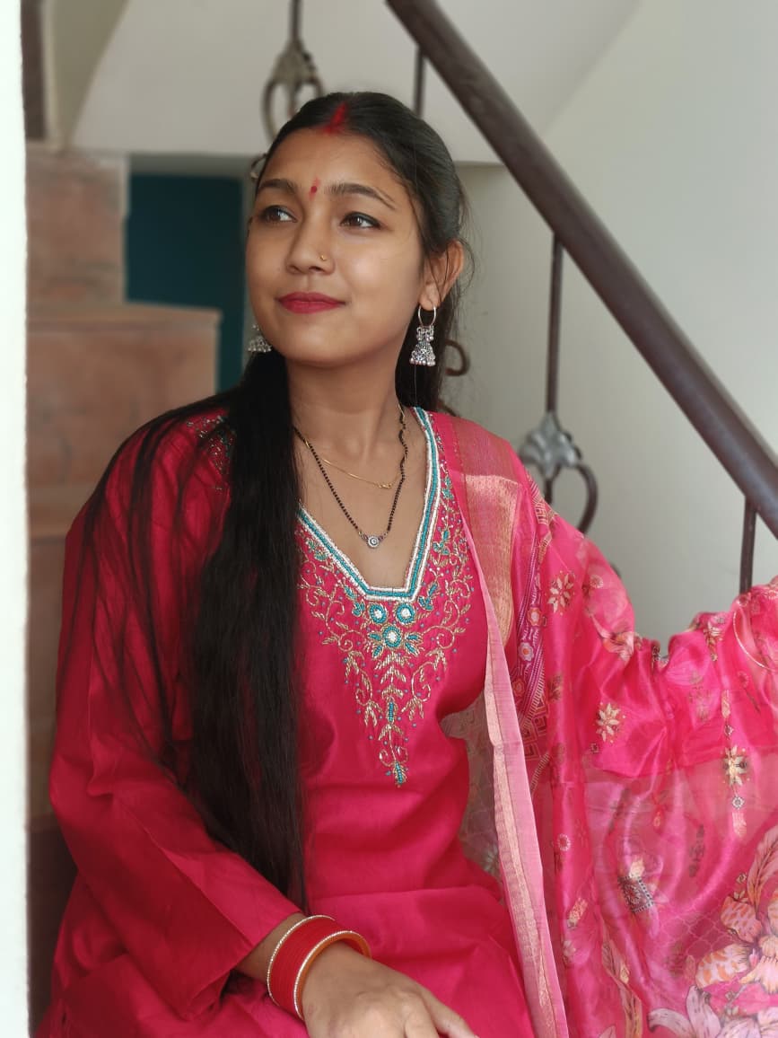 Festive Rani Pink Straight-Cut Kurta Set with Aqua Accent Embroidery