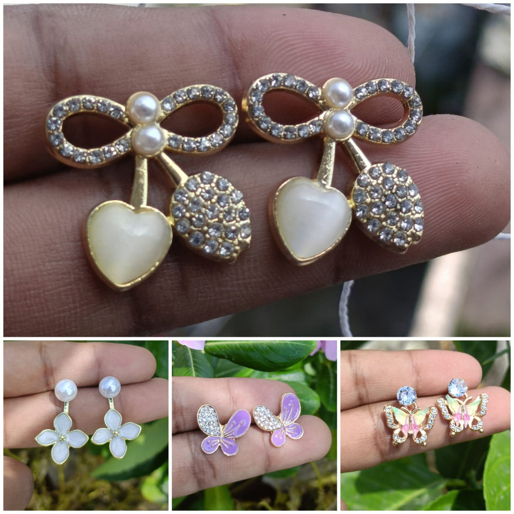 Combo of these 4 pair of Trendy Korean Style Dainty Earrings