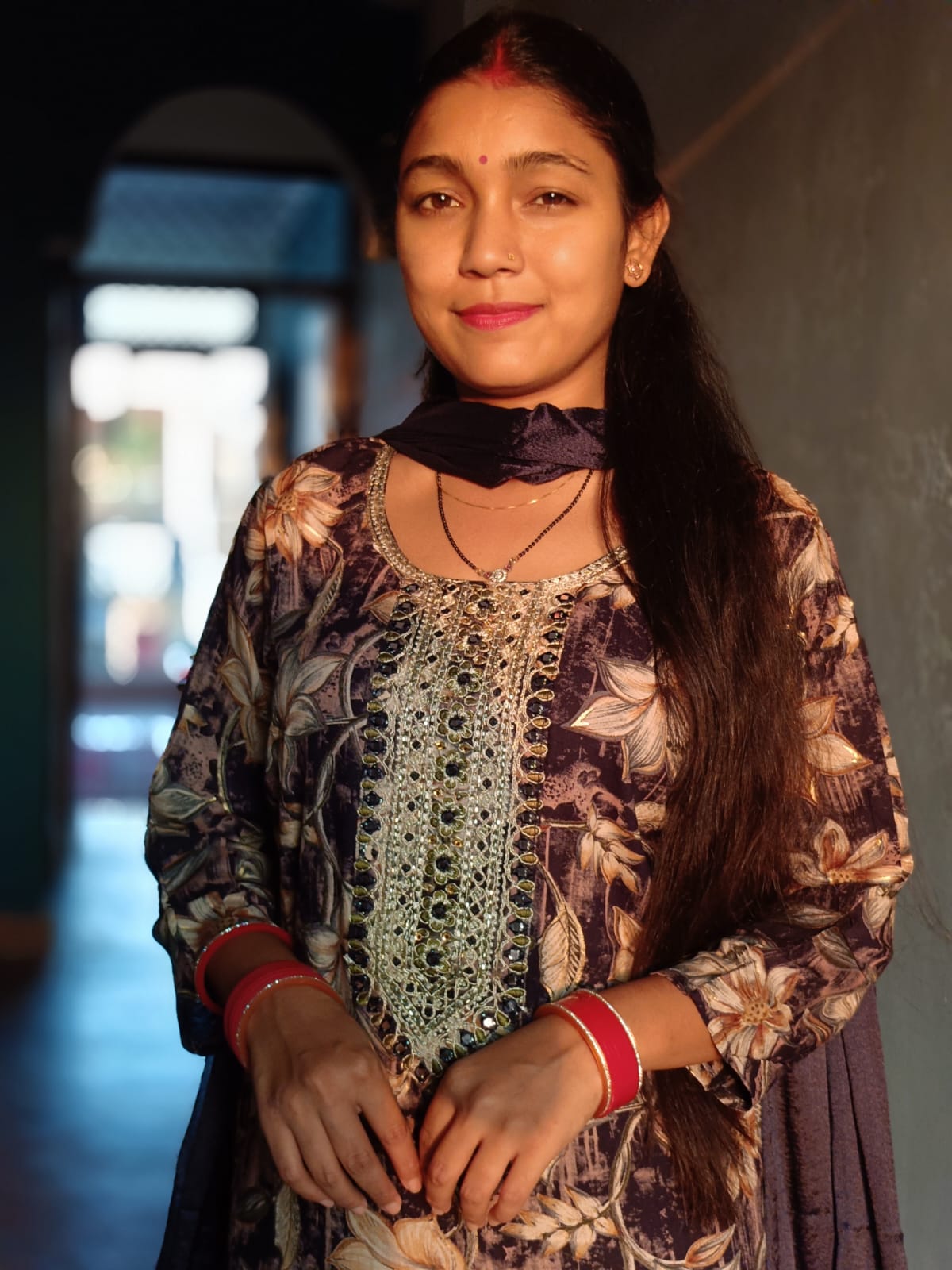 Elegant Navy Blue and Gold Printed Salwar Suit with Dupatta