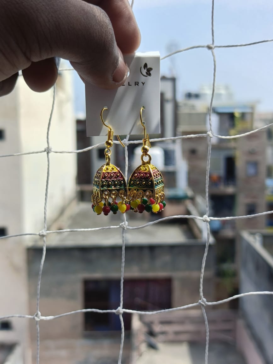 Combo of 4 pairs of Versatile Oxidized and Colourful Jhumkas