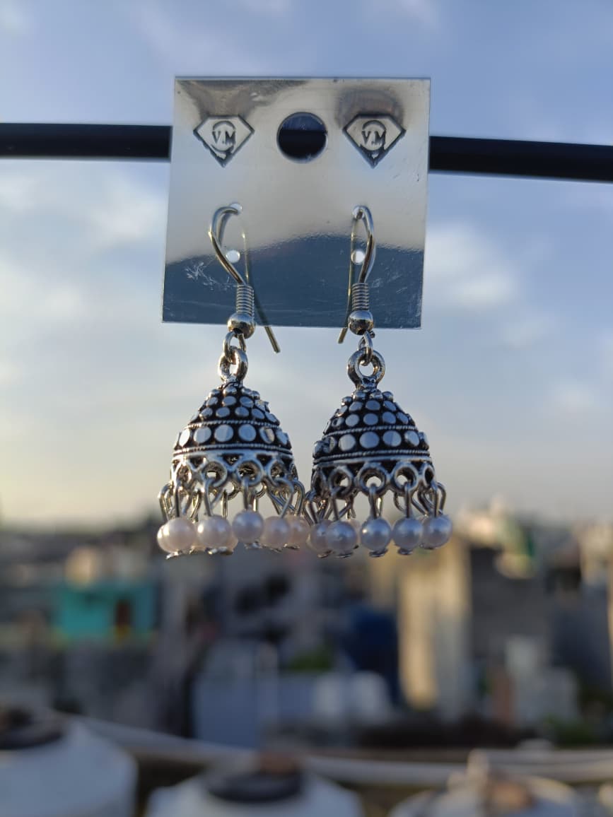 Combo of 4 pairs of Versatile Oxidized and Colourful Jhumkas